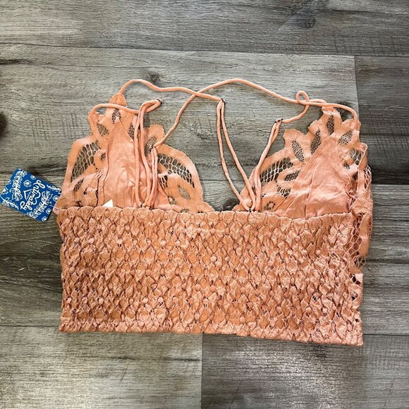 Free People Adella It Orange Lace Strappy Bralette NWT Women’s Size M - Picture 2 of 8